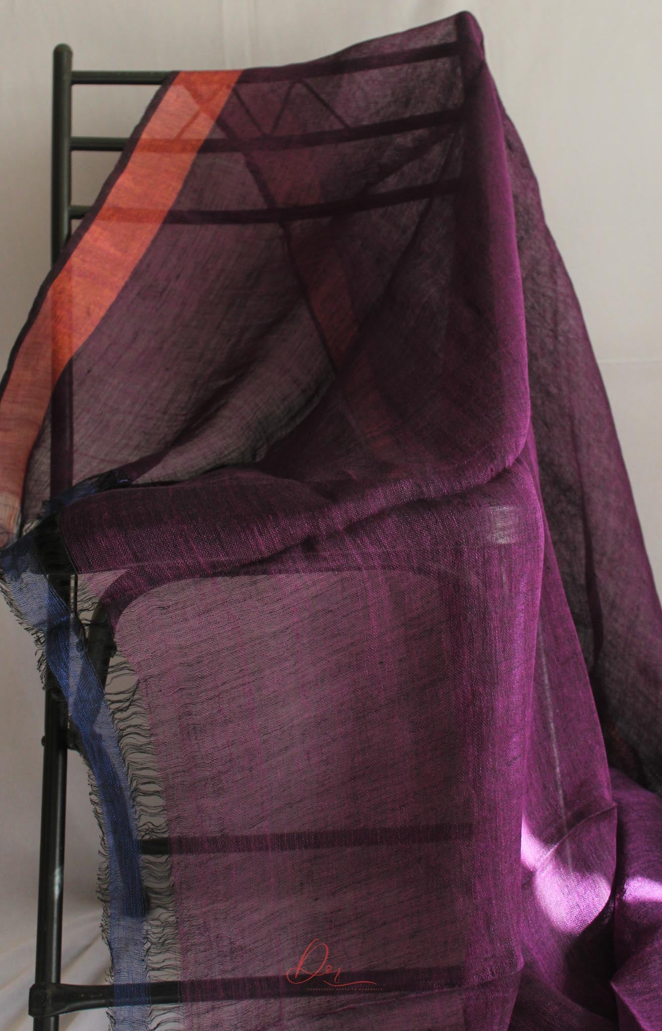 Dark Plum Zari Lines Pallu